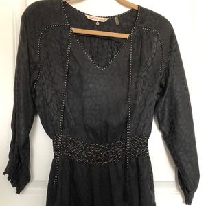 Rebecca Taylor Black Silk Peasant Dress